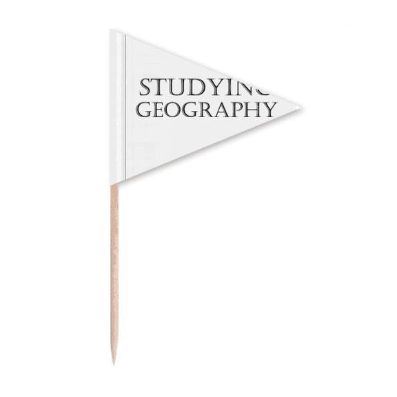 Short Phrase Studying Geography Toothpick Triangle Cupcake Toppers Flag