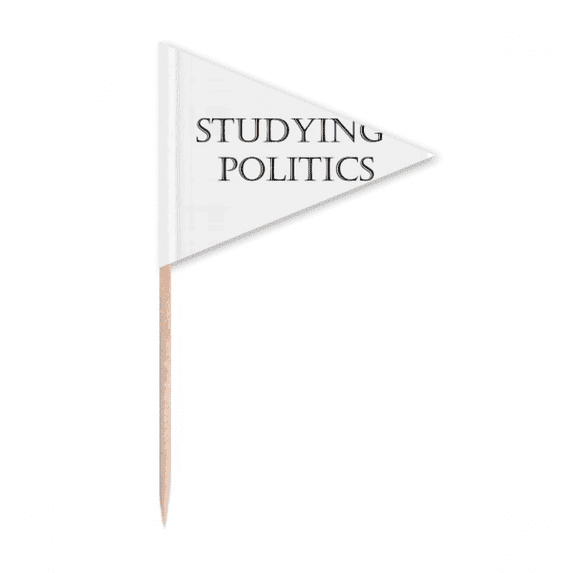 Short Phrase Studying Politics Toothpick Triangle Cupcake Toppers Flag