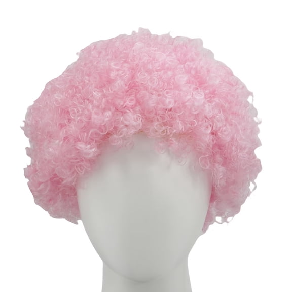 Short Pink Curly Synthetic Hair Wigs for Women - Fluffy Bubble Hair for Parties and Festivals Breathable, lightweight