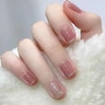 thumbnail image 1 of Short Pink Press on Nails Square Fake Nails Bling Full Cover French False Nails for Women and Girls 24PCS Color 17 1 Fl Oz (Pack of 1), 1 of 4