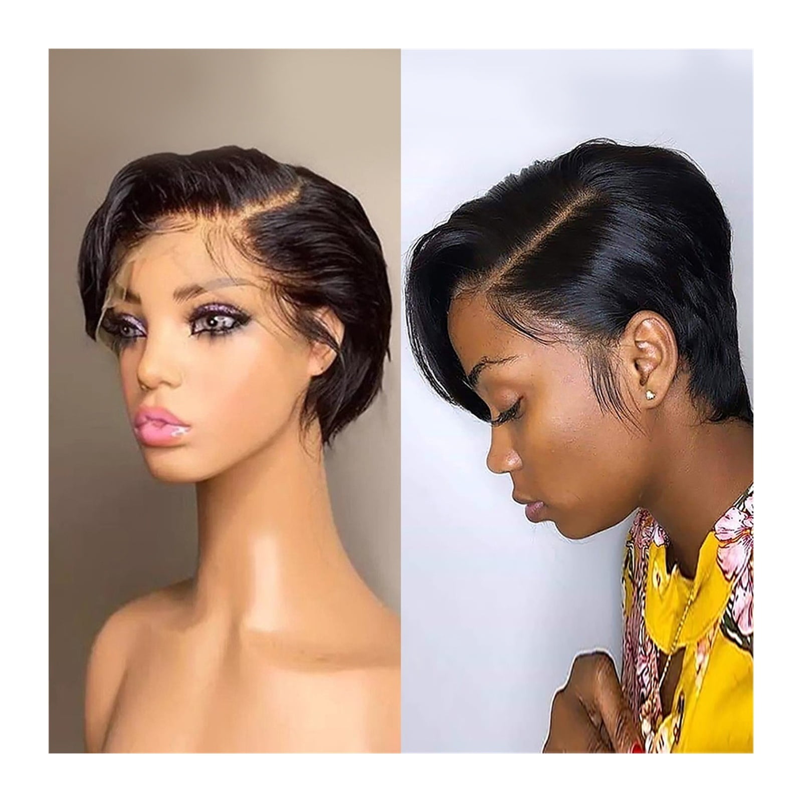 Short Pixie Cut Wigs 13×4×1 Lace Frontal Wig for Women Brazilian Human Hair Short Straight T Part Transparent Lace Front Wig