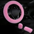 thumbnail image 1 of Short Plush Car Handle Cover Steering Wheel Cover Set – Winter Warm Steering Wheel Wrap for Car Interior Comforts Grip, 1 of 3