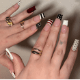 thumbnail image 1 of Short Press On Nails, Buy 2 Get 1 Free Blue Red White Fake Nails with Star Stripe Design, Glossy Square Acrylic Nails, Reusable Glue On Nails for Women Girls, Perfect for Holiday Party Daily Wear, 1 of 16