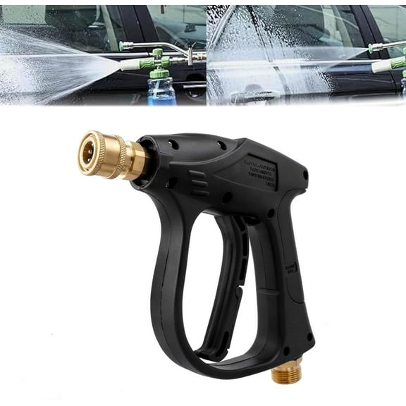 Short Pressure Washer Gun,High Power Washer Gun, Foam Cannon Dual-Purpose Switch Spray Gun,Without Nozzle,, for Household,Car Wash Cleaning,Swimming Pool, and Yard Maintenance