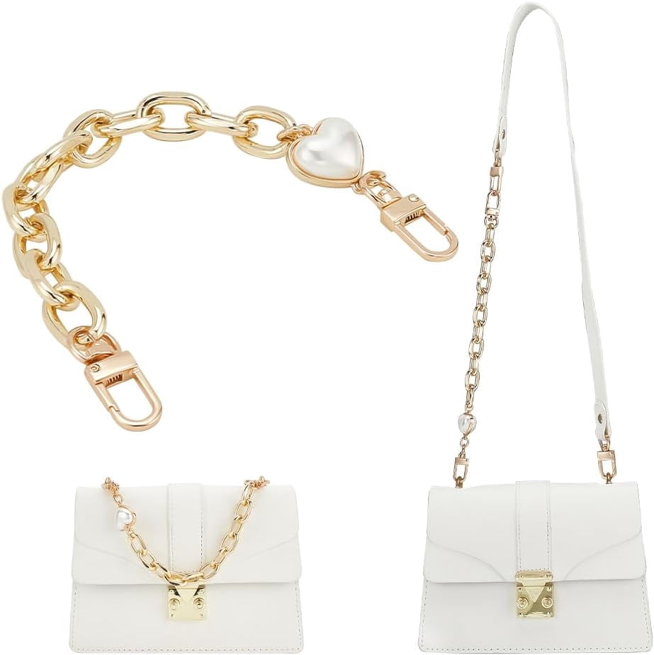 Short Purse Chain Handle 10 Inch Imitation Pearl Heart Bead Bag Chain short-purse-chain-handle-10-inch-imitation-pearl-heart-bead-bag-chain