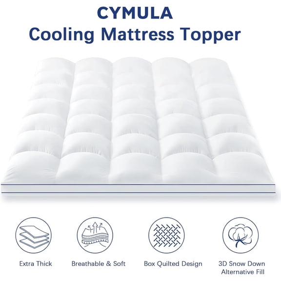 Short Queen Mattress Topper, Cooling Bed Topper for Mattress