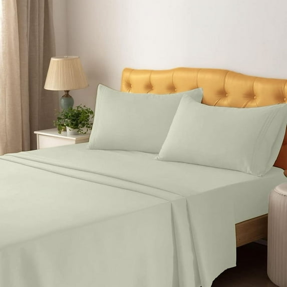 Short Queen Sheets 4 Pcs, 100% Brushed Microfiber Full Sheets to fit Upto 15" Deep Rv Short Queen Mattress - Ivory Solid