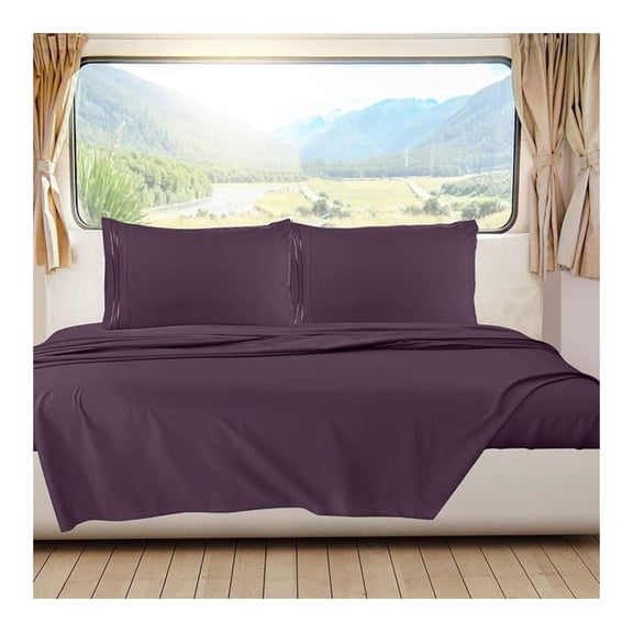 Short Queen Sheets for RV, Hotel Luxury RV Queen Sheets Set, 6 Piece Fitted Bed Sheet Set and Pillowcases, Super Soft, Wrinkle-Free, and Breathable Bedding