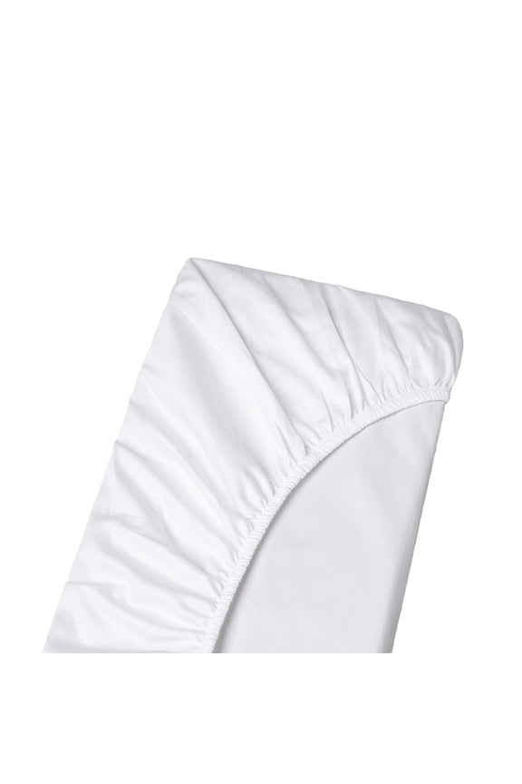 Short Queen Size Extra Deep Pockets Fitted Sheet Only - 700-Thread Count 100% Percale Organic Cotton, 30 inches Deep Pockets Fitted Sheet, Soft, Percale Weave - White Percale