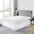 thumbnail image 1 of Short Queen Size Tailored Drop Dual Tone Solid Bed Skirt with Adjustable Elastic Belt Microfiber Fabric Fade & Wrinkle Resistant Bed Frame Cover Easy to Fit & Care (29 Inch Drop, Lilac), 1 of 4