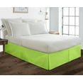 thumbnail image 1 of Short Queen Size Tailored Drop Pleated Solid Bed Skirt with Adjustable Elastic Belt Microfiber Fabric Fade & Wrinkle Resistant Bed Frame Cover Easy to Fit & Care (15 Inch Drop, Parrot Green), 1 of 4