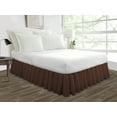 thumbnail image 1 of Short Queen Size Tailored Drop Ruffled Solid Bed Skirt with Adjustable Elastic Belt Microfiber Fabric Fade & Wrinkle Resistant Bed Frame Cover Easy to Fit & Care (10 Inch Drop, Chocolate), 1 of 4