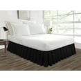 thumbnail image 1 of Short Queen Size Tailored Drop Ruffled Solid Bed Skirt with Adjustable Elastic Belt Microfiber Fabric Fade & Wrinkle Resistant Bed Frame Cover Easy to Fit & Care (29 Inch Drop, Black), 1 of 4
