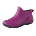 thumbnail image 1 of Short Rain Boots for Women Waterproof Garden Working Shoes Lightweight Non Slip Water Shoes Slip On Rubber Ankle Booties Purple Size 6.50, 1 of 5
