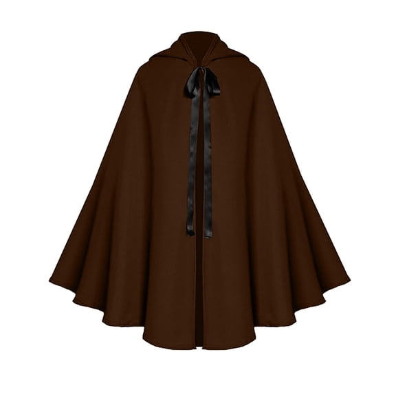Short Renaissance Cloak with Hood for Women Men Victorian Steampunk Medieval Capelet Hobbit Halloween Costume