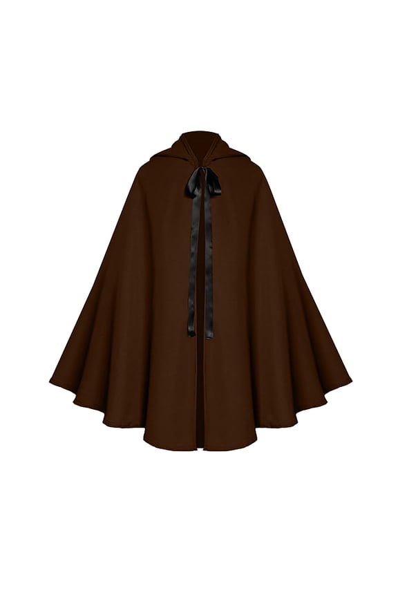 Short Renaissance Cloak with Hood for Women Men Victorian Steampunk Medieval Capelet Hobbit Halloween Costume