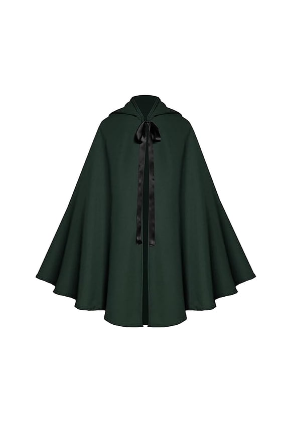 Short Renaissance Cloak with Hood for Women Men Victorian Steampunk Medieval Capelet Hobbit Halloween Costume