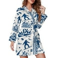 Short Robes Long Sleeve for Women, Skiing Enthusiast Women's Belted