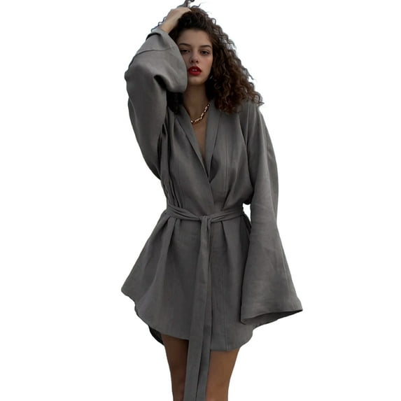 Short Robes for Women Bathrobe - Soft, Fast-Drying, Long-Lasting Cotton Blend White M