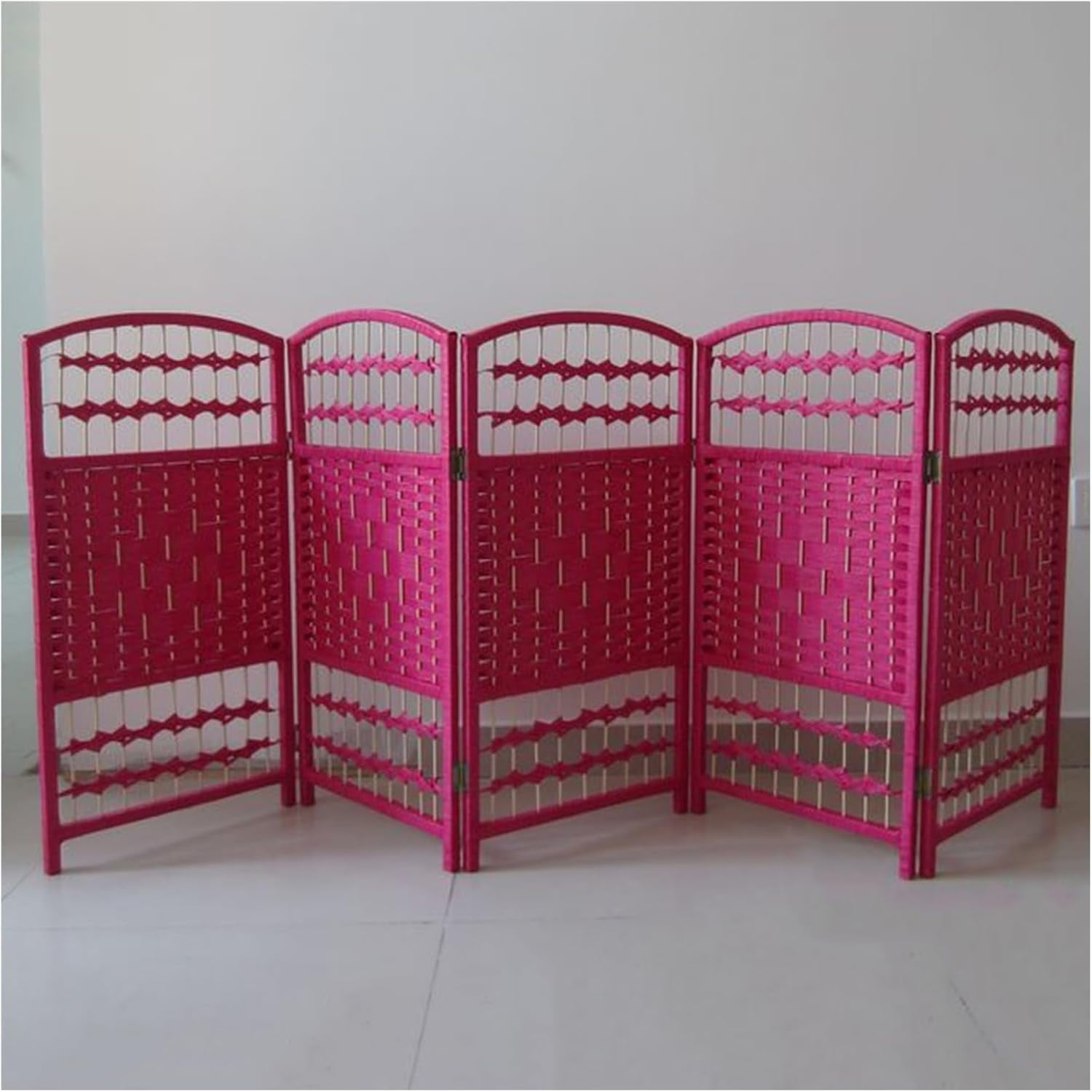 Short Room Divider 4 Panels Folding Weave Blackout Privacy Screen ...