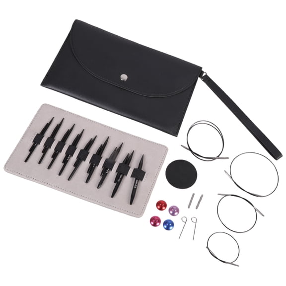 Short Round Knitting Needle 3.0-6.0mm Interchangeable Circular Knitting Needle Set with Case & Accessories for Knitting