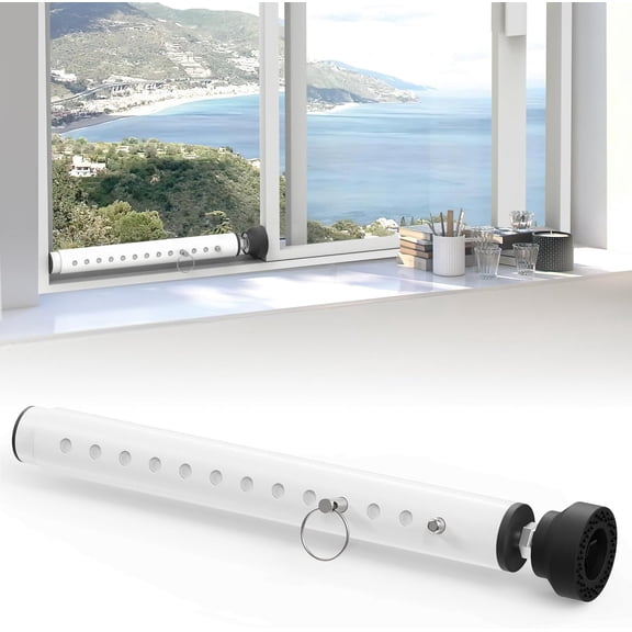 ShortSecurity Bars for Sliding/Vertical Window, Adjustable Window Jammer Bars Security Inside,SmallWindow Guards for Home Security, 11" to 18" Anti Theft Window Safety Lock Bar -White 1 Pcs
