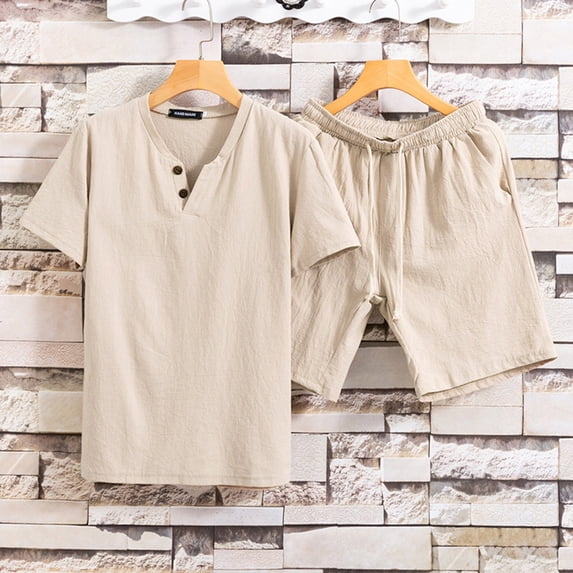 Short Set Two Piece Set Short Sleeve T Shirt & Shorts Summer Sets Beach Outfit Matching Sets