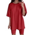 thumbnail image 1 of Short Set Two Piece Set Short Sleeve Tops Shorts Womens Summer Outfits Women Outfits, 1 of 6