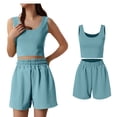 thumbnail image 1 of Short Set Two Piece Sets Sleeveless Tank Tops and Shorts Women Summer Outfits Beach Outfits, 1 of 4
