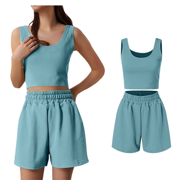 Short Set Two Piece Sets Sleeveless Tank Tops and Shorts Women Summer Outfits Beach Outfits