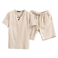 thumbnail image 1 of Short Sets Two Piece Set Mens T-Shirts and Shorts Summer Outfit Beach Wear Clothing Vacation Set, 1 of 7