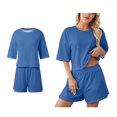 thumbnail image 1 of Short Sets Women 2 Piece Outfits Sets T Shirt and Shorts Spring Outfits Womens Matching Sets, 1 of 8