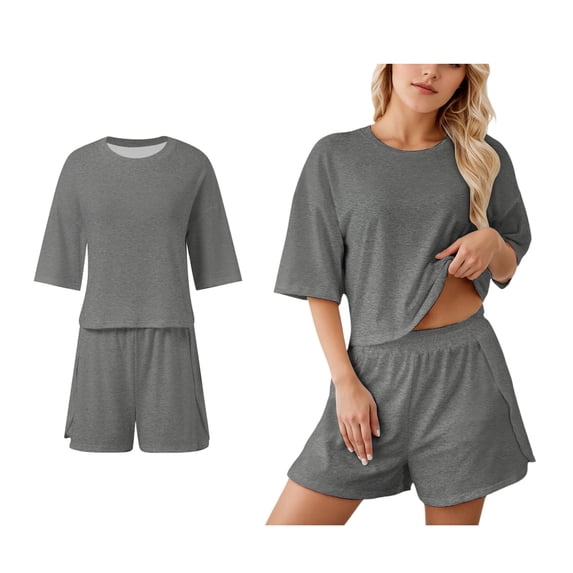 Short Sets Women Two Piece Outfits Sets T Shirt and Shorts Spring Sets Womens Matching Sets