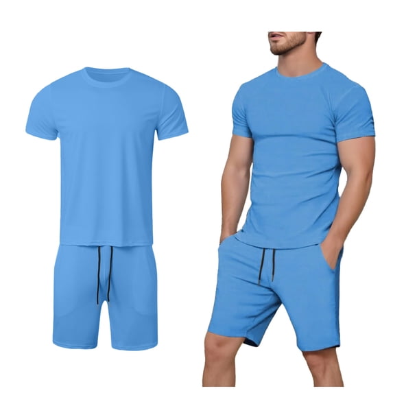 Short Sets for Men 2 Piece Set Casual T Shirts & Shorts Summer Vacation Beach Clothes Vacation Set
