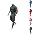 thumbnail image 1 of Short Sets for Men Short Sleeve Crewneck T Shirt and Bermuda Shorts 2 Piece Matching Set Tracksuit Summer Outfits, 1 of 6