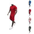 thumbnail image 1 of Short Sets for Men Short Sleeve Crewneck T Shirt and Bermuda Shorts 2 Piece Matching Set Tracksuit Summer Outfits, 1 of 4