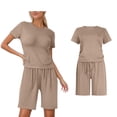 thumbnail image 1 of Short Set Two Piece Outfits Sets Short Sleeve T Shirt & Shorts Summer Clothes Vacation Outfits for Women, 1 of 5