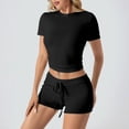 thumbnail image 1 of Short Sets for Women 2 Piece Outfits Sets Short Sleeve Tops Shorts Spring Outfits Women Clothing, 1 of 5