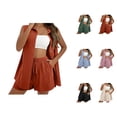 thumbnail image 1 of Short Sets for Women Sleeveless Button Down Collared Shirt and Shorts 2 Piece Matching Set Womens Lounge Set, 1 of 3