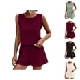thumbnail image 1 of Short Sets for Women Sleeveless Crewneck Tank Top and Shorts 2 Piece Matching Set Womens Lounge Set Summer Outfits, 1 of 9