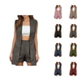 thumbnail image 1 of Short Sets for Women Sleeveless V Neck Long Cardigan Vest and Shorts 2 Piece Matching Set Business Casual Work Sets, 1 of 7
