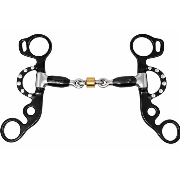 Short Shank Sweet Iron Dog Bone Snaffle w/ Copper Roller Horse Bit 35656C