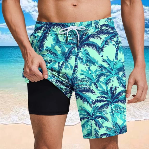 Short Short Mens Workout Shorts Men Casual Fashion Print Shorts With Pockets Elastic Waist Beach Pants Mint Green S
