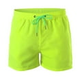 thumbnail image 1 of Short Shorts for Men Solid Quick Dry Beach Shorts with Inner Breathable Lightweight Casual Bermuda Shorts Mens Running Shorts Yellow XL, 1 of 5