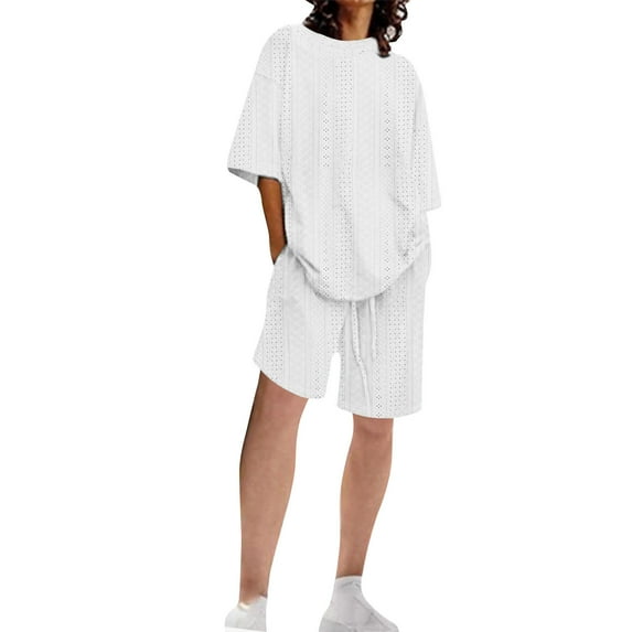 Short Shorts for Women,Short Sets for Women, Summer Fashion Short Sleeved Solid Color Shorts Casual Two-Piec Set,Short for Women Casual Summer