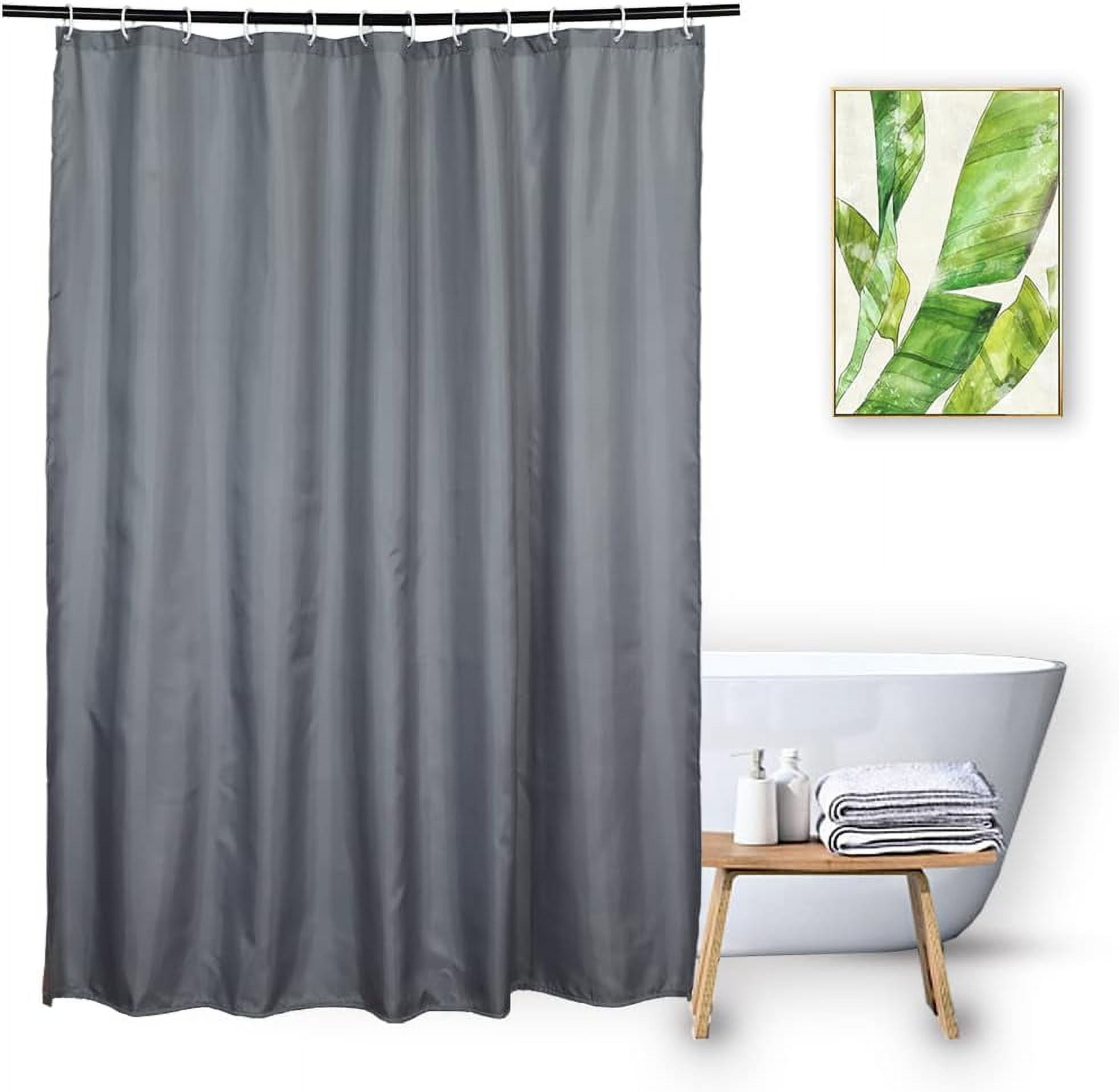 Short Shower Curtain Liner 72 x 60 Inch Fabric, Water Resistant