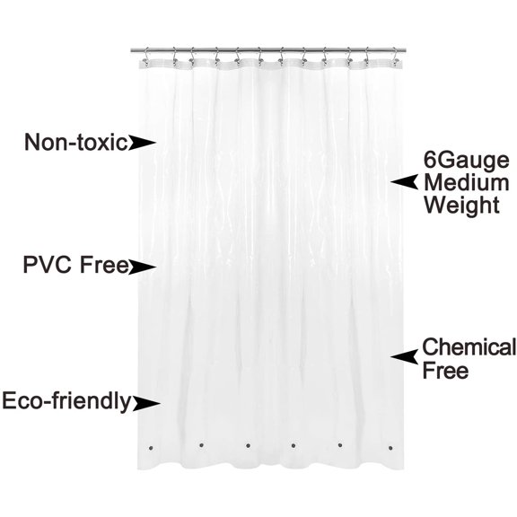 Short Shower Curtain Or Liner With 6 Weighted Magnets, 72 X 66 Inch Length, Heavy D[243]