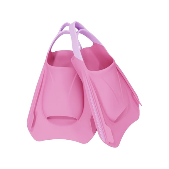 Short Silicone Fins for Freediving Swimming Snorkeling, Professional Training Flippers for Adults, Lightweight Comfort Fit, Pink S