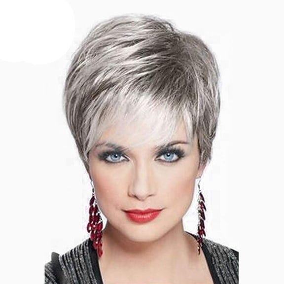 Short Silver Gray Bob Wigs Heat Resistant Synthetic Wig For Women Soft Comfortable Natural Look