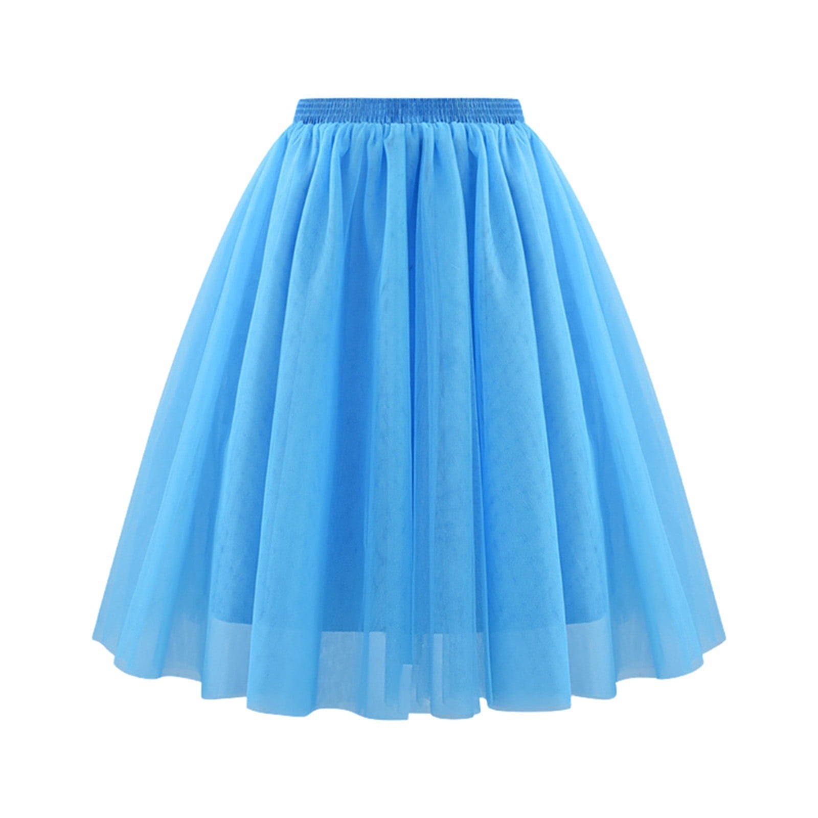 Short Skirt Waist Pleated Mesh Skirt Soft Drape Mid Length Skirt Large ...